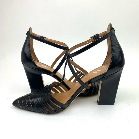 FRANCO SARTO Saira Leather Perforated T-Strap Pump - Picture 6 of 14